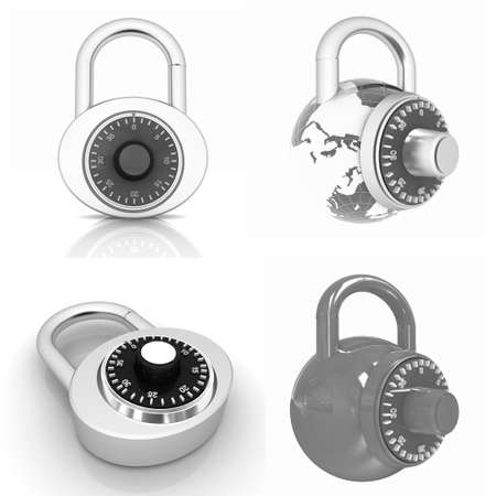 Lock set on a white backgroundの写真素材
