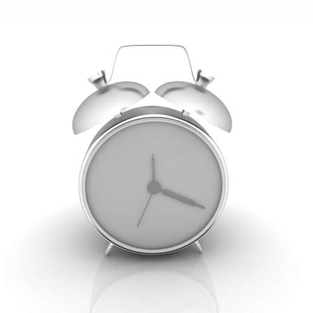 Alarm clock on a white backgroundの写真素材