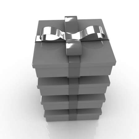 Gifts with ribbon on a white background の写真素材