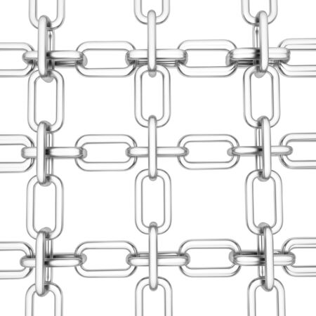 Metall chains isolated on white backgroundの写真素材