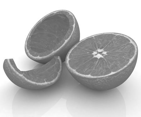 orange fruit on white backgroundの写真素材