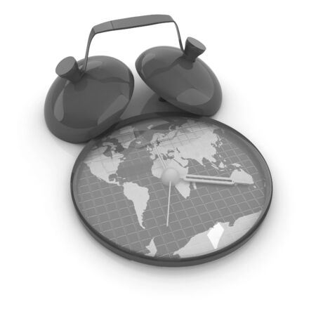 Clock of world map の写真素材