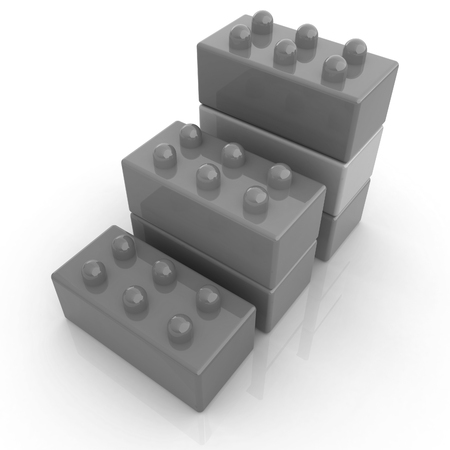 Building blocks efficiency concept on white の写真素材