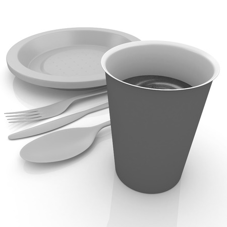 Fast-food disposable tablewareの写真素材