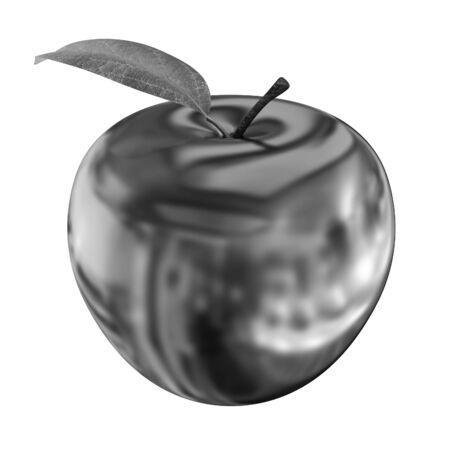 Gold apple isolated on white background. Series: Golden apple under different environmentsの写真素材