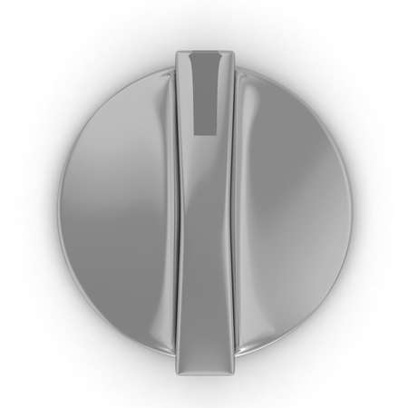 3d white knob on white backgroundの写真素材