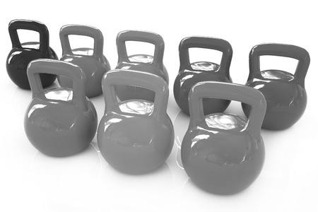 Colorful weights on a white backgroundの写真素材