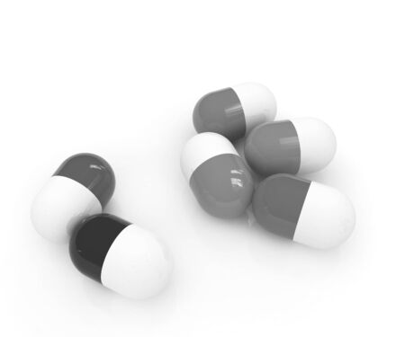 Pills on a white backgroundの写真素材