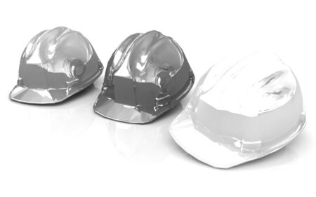 Hard hat on a white backgroundの写真素材