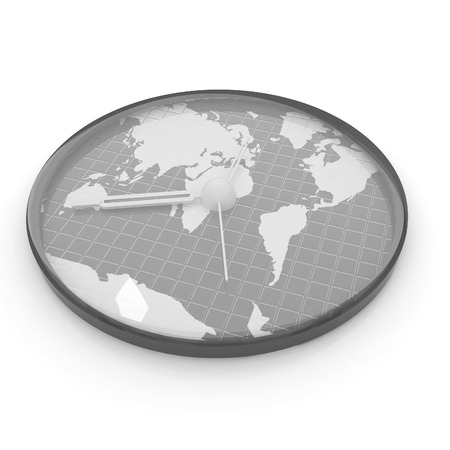 Clock of world map の写真素材