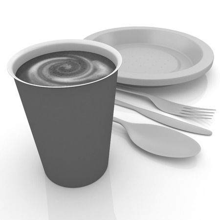 Fast-food disposable tablewareの写真素材