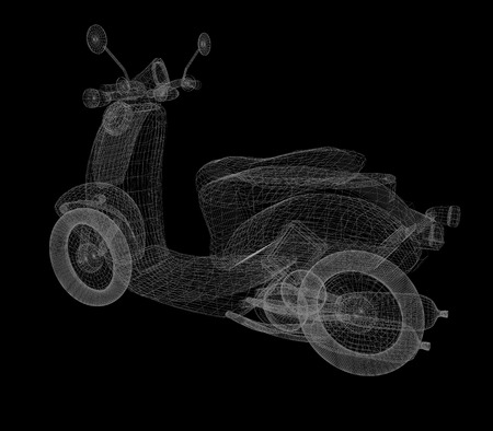 Vintage Retro Moped. 3d modelの写真素材