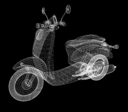Vintage Retro Moped. 3d modelの写真素材