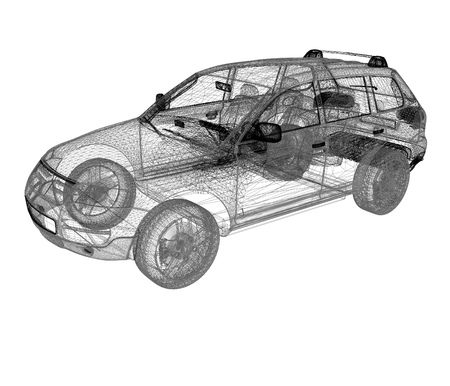 Model cars. 3d renderの写真素材