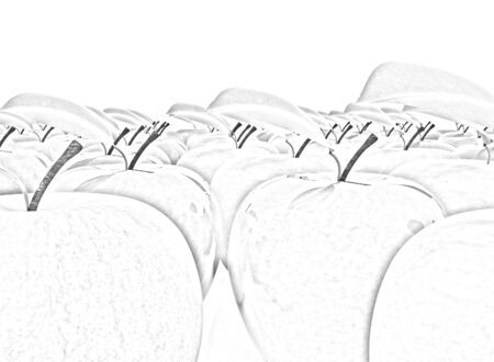 apples on a white backgroundの写真素材