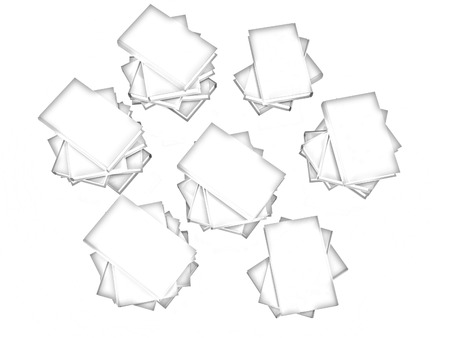 colorful real books on a white backgroundの写真素材