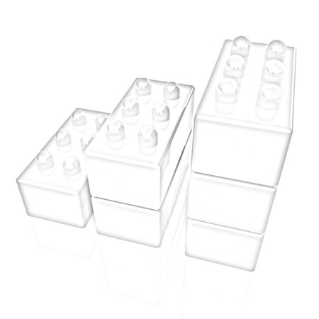 Building blocks efficiency concept on white