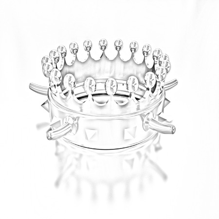 Gold crown isolated on gold backgroundの写真素材