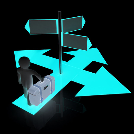 Traffic sign with 3d person on a white backgroundの写真素材