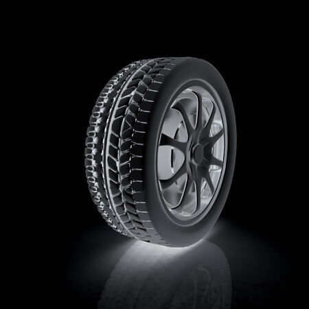 car wheels icon on white backgroundの写真素材