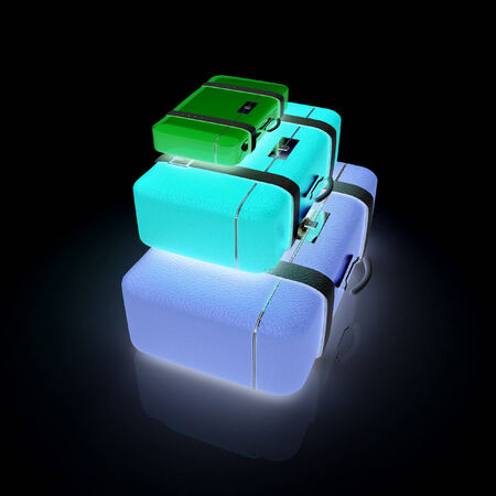 Traveler's suitcases. Family travel conceptの写真素材