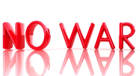 "No war" textの写真素材
