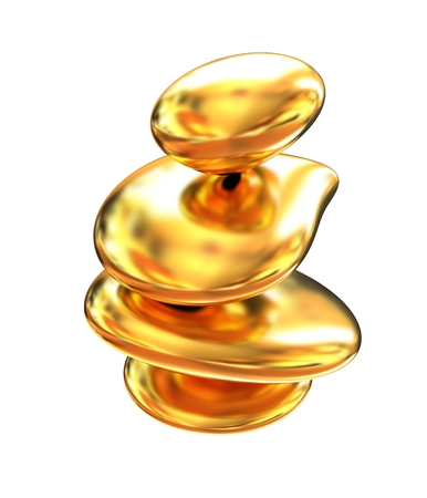 Gold metallic spa stonesの写真素材