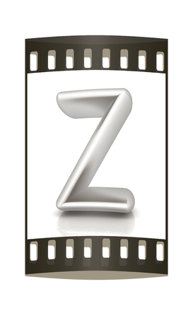 3D metall letter "Z" isolated on white. The film stripの写真素材