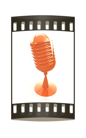 3d rendering of a microphone. The film stripの写真素材