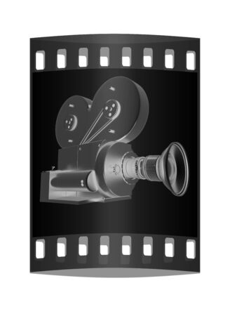 Old camera. 3d render. The film stripの写真素材