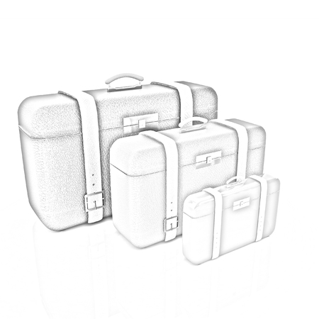 Traveler's suitcases. Family travel conceptの写真素材
