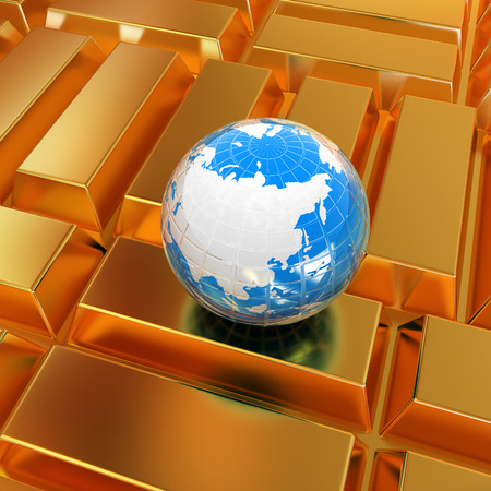 Earth and gold barsの写真素材