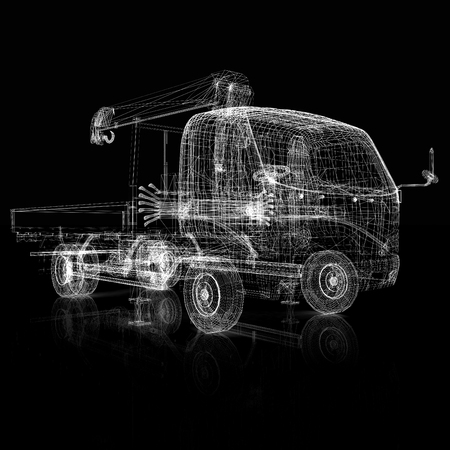3d model truckの写真素材