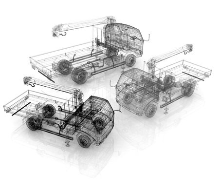 3d model truckの写真素材