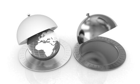 Serving dome or Cloche and Earthの写真素材