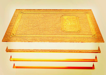 The stack of books on a white background. 3D illustration. Vintage style.