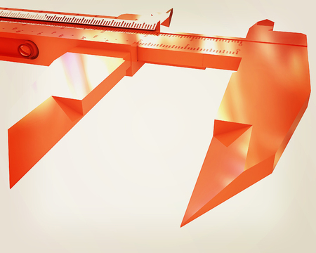 Vernier caliper on a white background. 3D illustration. Vintage style.の写真素材