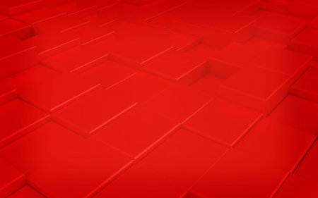 Abstract red carpeting urban background. 3D illustration. Vintage style.