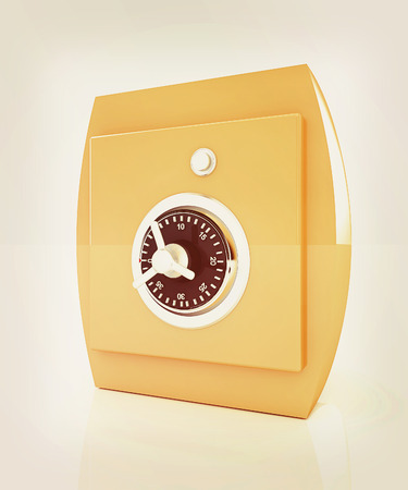 safe. 3D illustration. Vintage style.の写真素材