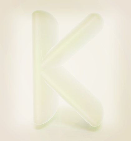 Glossy alphabet. The letter "K". 3D illustration. Vintage style.の写真素材