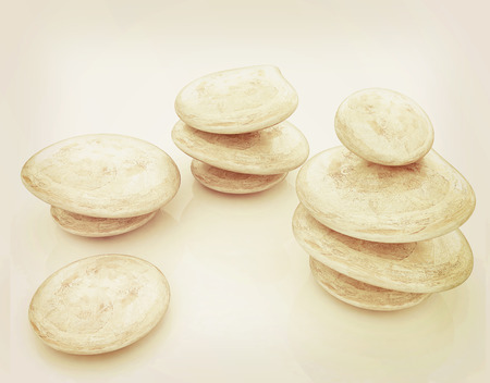 Glossy spa stones. 3d icon . 3D illustration. Vintage style.の写真素材