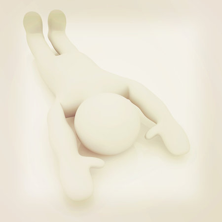 3d man isolated on white. Series: morning exercises - flexibility exercises and stretching. 3D...