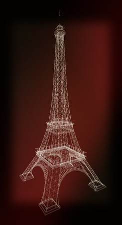 3d Eiffel Tower render. 3D illustration. Vintage style.の写真素材