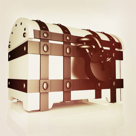 The chest. 3D illustration. Vintage style.の写真素材