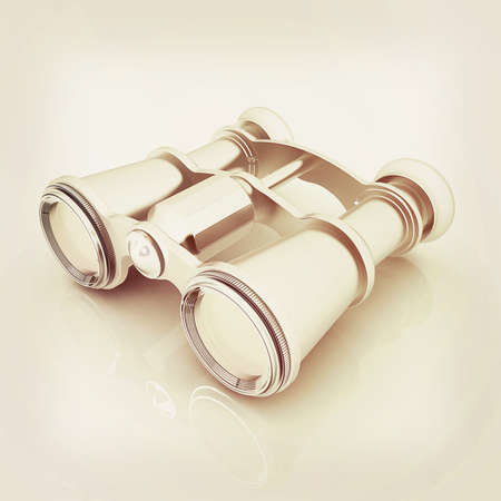 binoculars. 3D illustration. Vintage style.の写真素材