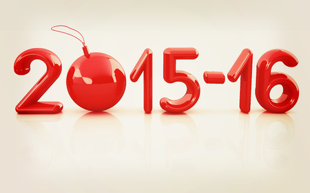 Happy new 2016 year. 3D illustration. Vintage style.の写真素材