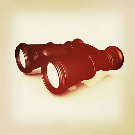 binoculars. 3D illustration. Vintage style.の写真素材