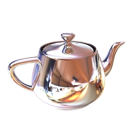 Chrome Teapot. 3d illustrationの写真素材