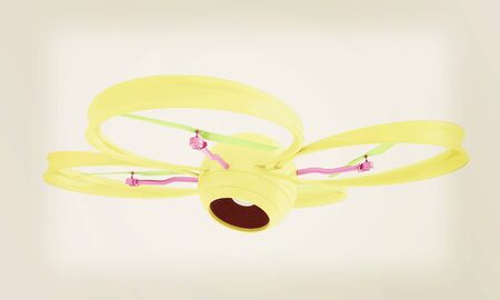 Quadcopter Drone. 3d render. Vintage styleの写真素材