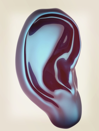 Ear model. 3d illustration. Vintage styleの写真素材